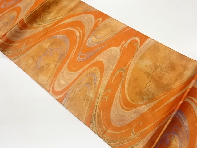 流水模様織出し袋帯